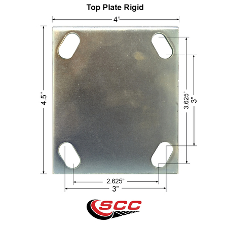 Service Caster 4 Inch Hard Rubber Wheel Rigid Top Plate Caster SCC-20R414-HRS-TP3